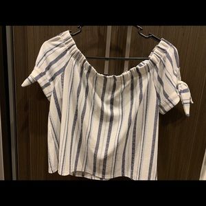 Striped Blues Crop Top